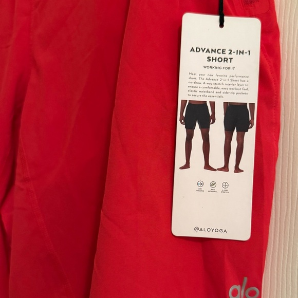Alo Yoga Red 2-in-1 Shorts - Picture 6 of 7